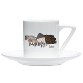 Da Oid Sinzer Pferdegespann Espressotasse mit Untersetzer Sonntagshorn Front